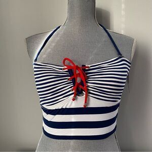 Lauren Ralph Lauren Women's Modern Marine Midkini Top Removable Cups Navy/White